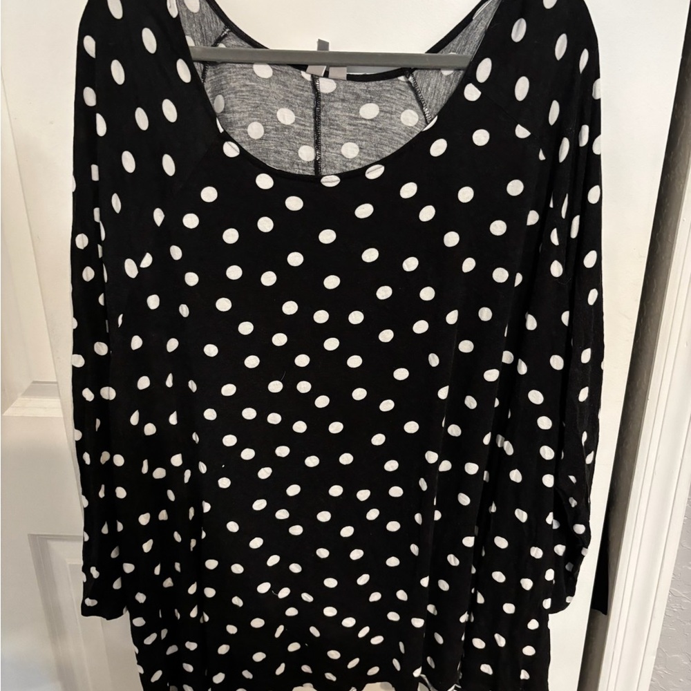 ASOS Black Top with White Polka Dots
